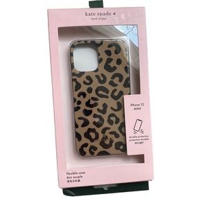 Kate Spade Leopard Printed iPhone 12 Mini Phone Case New in box Flexible Case